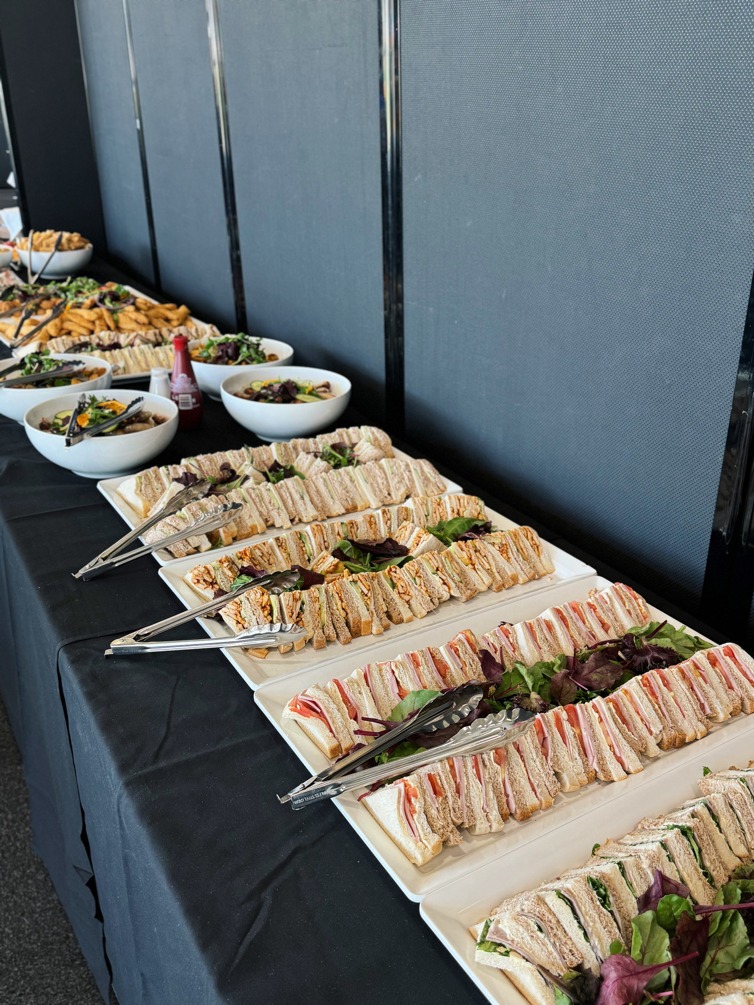 Plates of sandwiches