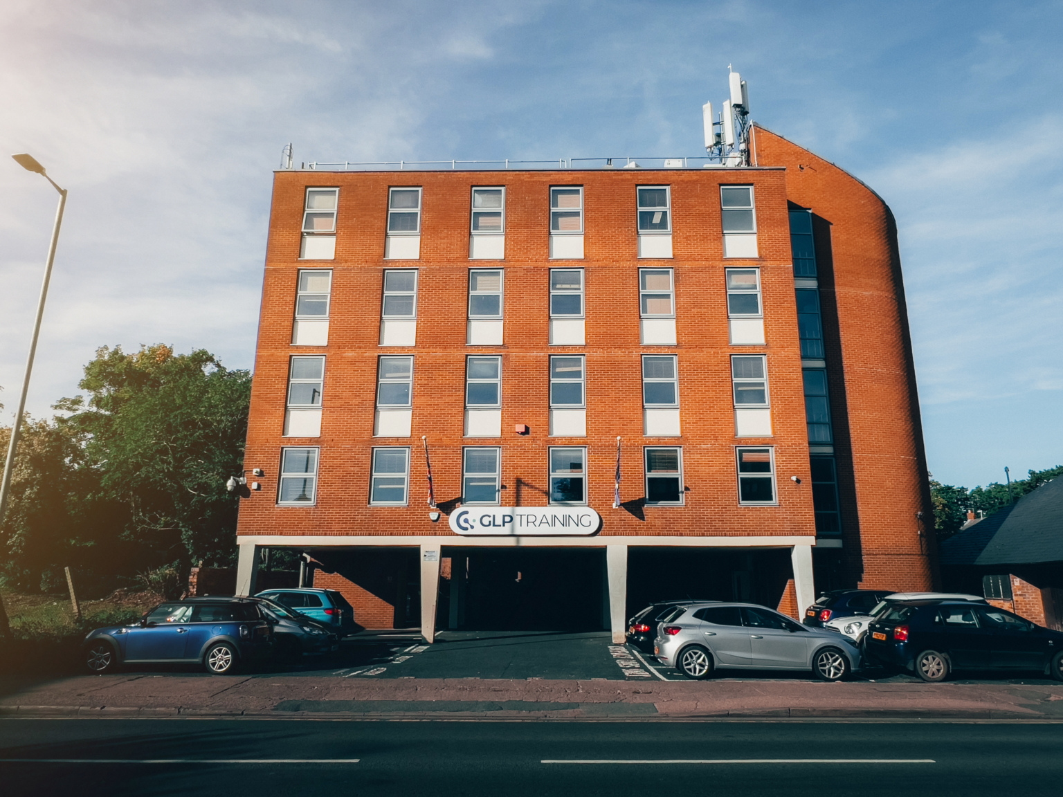 GLP Training's Head Office buildings on a sunny day