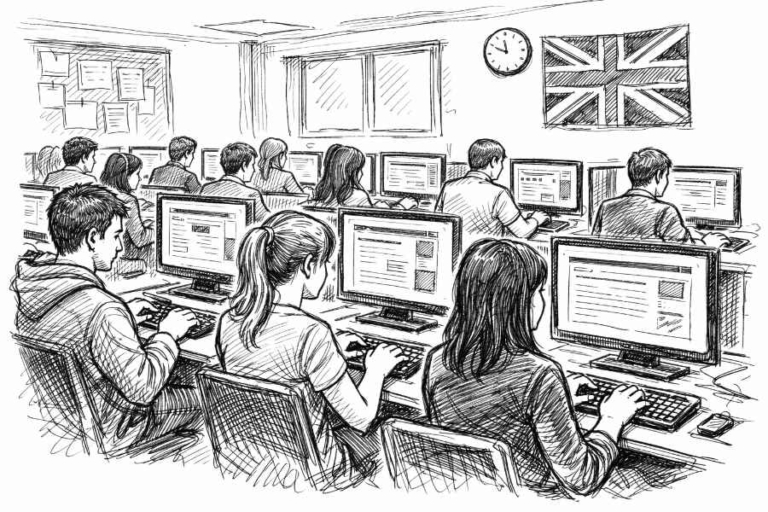 University students in computer lab